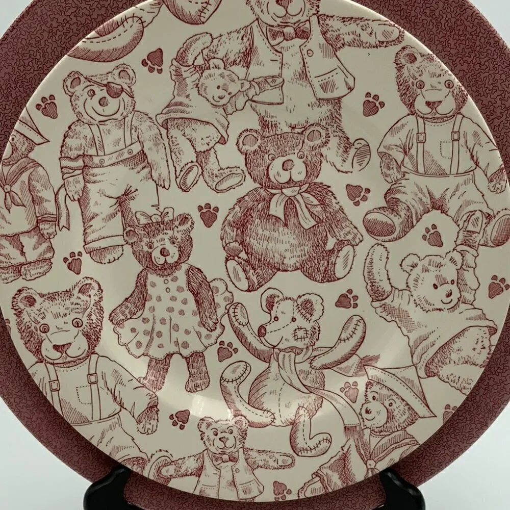 SPODE- PINK TEDDY BEAR COPELAND & GARRETT Handmade WALL HANGING